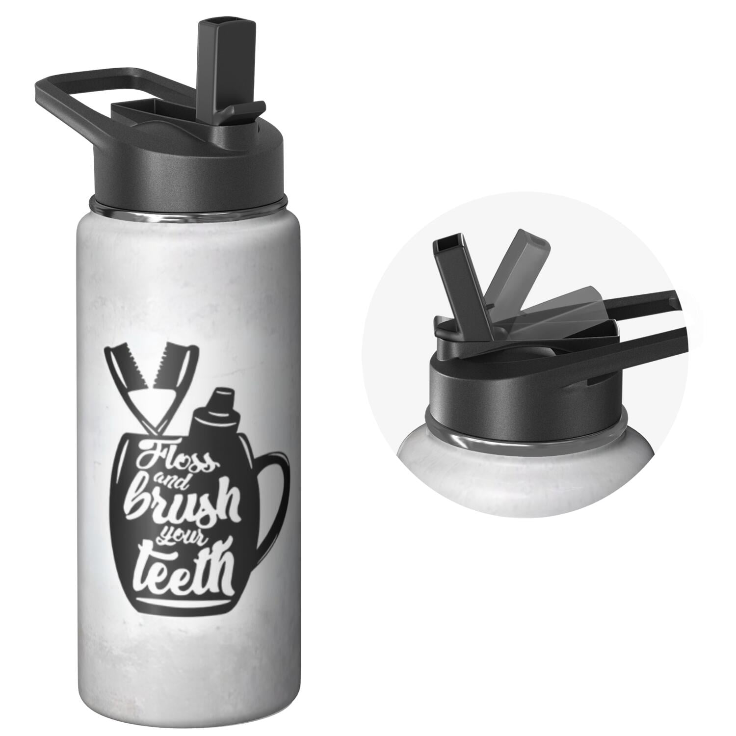 18oz Triple Layer Insulated Holiday gifts Themed Water Bottle with Straw, Stainless Steel Metal Bottle, Leak Proof Lids for Travel, Sports, Gym Unisex