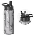thumbnail image 1 of 18oz Triple Layer Insulated Stripes Themed Water Bottle with Straw, Stainless Steel Metal Bottle, Leak Proof Lids for Travel, Sports, Gym Unisex Design, 1 of 6