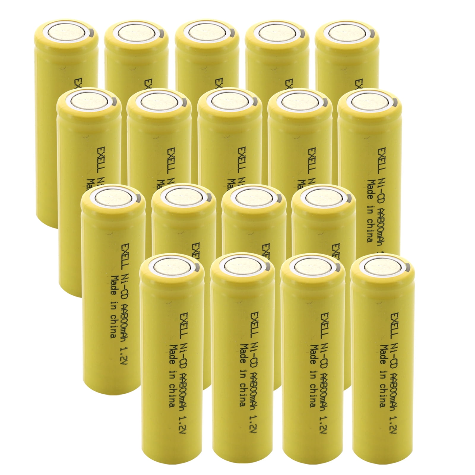 18pc AA 1.2V 800mAh NiCd Rechargeable Flat Top Assembly Cell Batteries