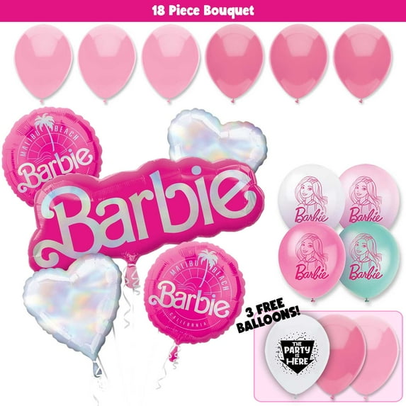 18pc Barbie Deluxe Balloon Bouquet - Quality Party Birthday Decoration Supplies