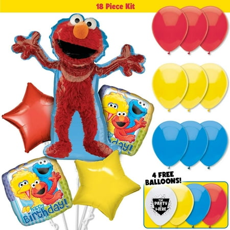 18pc Elmo Sesame Street Birthday Balloon Party Kit - Birthday Party Decoration Supplies
