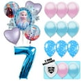thumbnail image 1 of 18pc Frozen Balloons Elsa Deluxe Bouquet Kit with 42" Blue Number 7 Foil Balloon - 7th Birthday Party Decor Decoration Supplies, 1 of 11