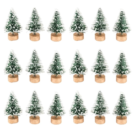 Factory Direct Craft Miniature Frosted Green Bottle Brush Trees, Set of 18, 1-1/2 Inch Christmas Village Trees