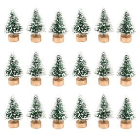 Factory Direct Craft Miniature Frosted Green Bottle Brush Trees, Set of 18, 1-1/2 Inch Christmas Village Trees