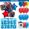 thumbnail image 1 of 18pc Spider-Man Animated Deluxe Balloon Bouquet with 42" Blue Number 1 -  Quality Birthday Party Decoration Supplies, 1 of 6
