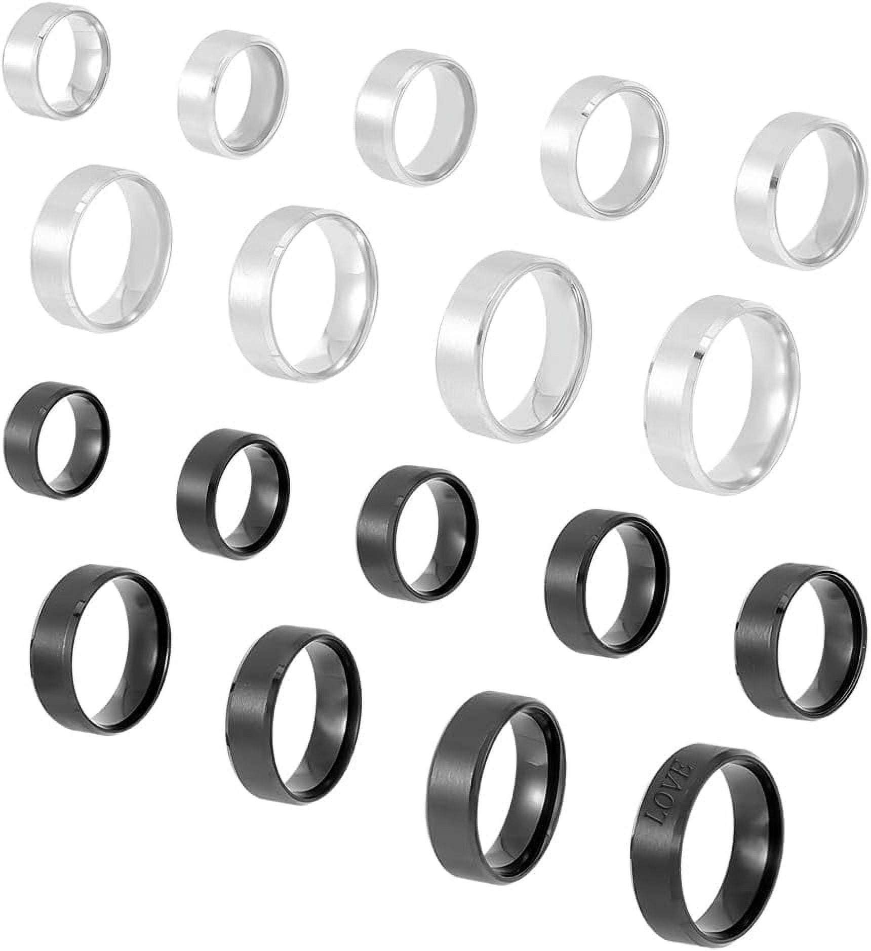 18pcs 2 Colors 9 Sizes Stainless Steel Laser Inscription Plain 