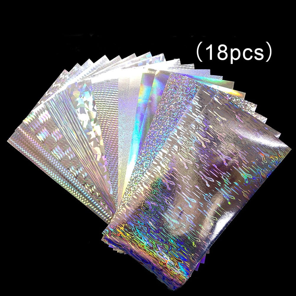 18pcs 20x10cm Flasher/Dodger/Lure Reflective Holographic Fishing Lure Tape  