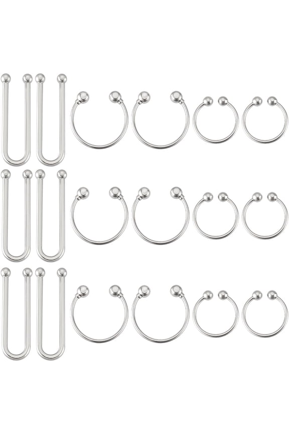 18pcs 3 Sizes Alloy Bikini Clips U Shape Ring Buckle Bra/Bikini Hook Closure Front Closing Clasp Clicker Closure Garment Clasps Bra Buckle for Sewing Lingerie Swimsuit Platinum