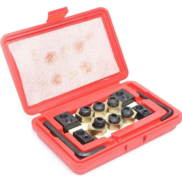 18pcs 5/8" T-Slot Eccentric Clamping Kit, 1/2-13 Thread T-slot Clamping Clamp Nut Kit Lathe Mold Tool For CNC Milling Machine Work Table Copper
