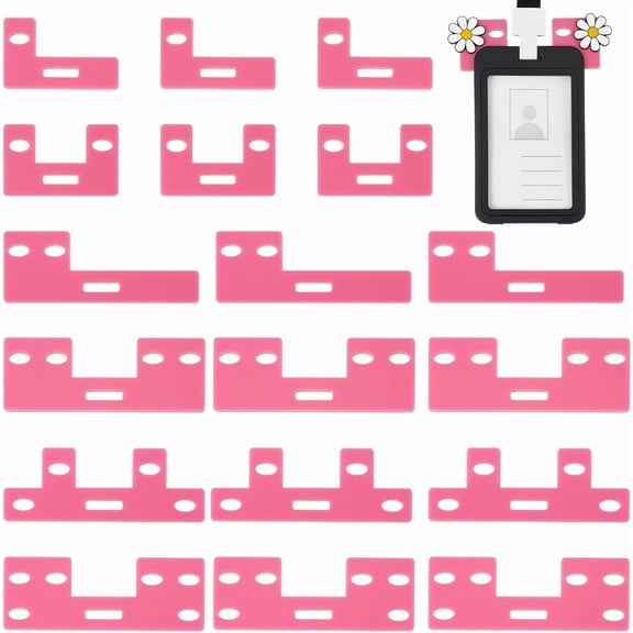 18pcs 6 Styles Badge Buddy Topper Acrylic Card Holder Pink ID Badge Topper Buddy Pin Holder Fit Vertical Horizontal Holder for Nurse Doctor Staff Name Cards Display Pins diy