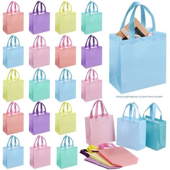 18pcs  8.7"x4.3"x9 "colored shopping bags with handles, bulk and retail packaging bags, suitable for business, craft groceries, boutiques, parties and weddings.