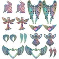 thumbnail image 1 of 18pcs 9 Styles Rainbow Color Alloy Pendants Alloy Multi-color Angel Wing Charms Religious Pendants for DIY Making, 1 of 6