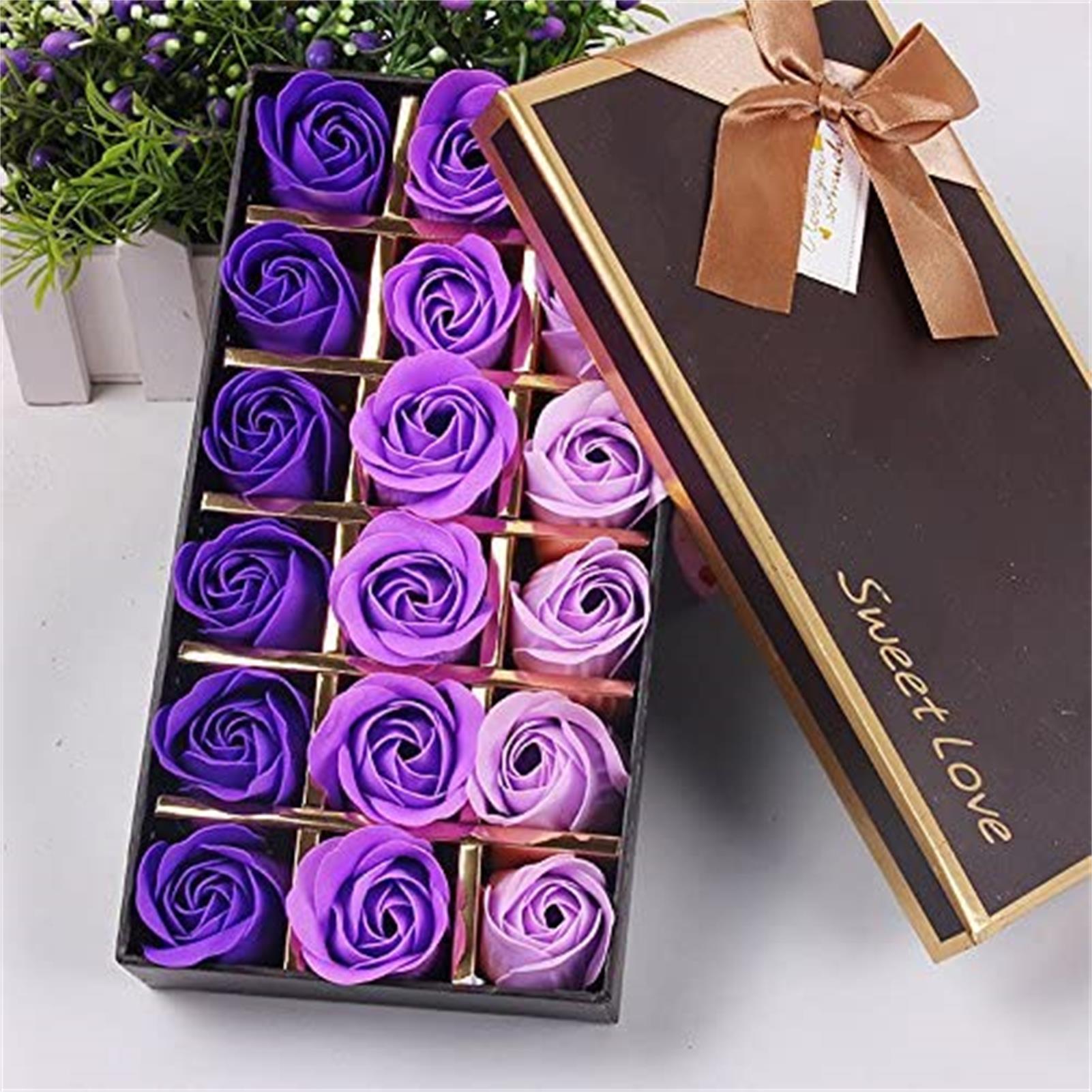 18pcs Artificial Roses Flowers Preserved Flowers Foam Roses Artificial Flowers Decoration