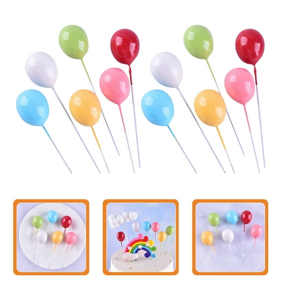 IFANLANDOR Balloon Cake Picks Assorted Color Cake Decorations 18Pcs 4.72X0.98X0.98in