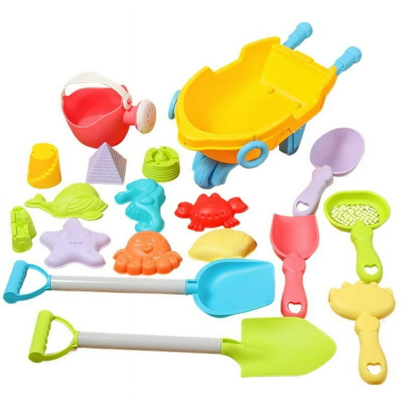 18pcs Beach Bucket Digging And Playing Sand Tool Set Sand Pool Beach Shovel