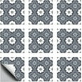 thumbnail image 1 of 18pcs Bohemian Gray and Blue Geometric Flowers Tile Stickers Waterproof Tile Stickers Self Adhesive Peel and Stick for Kitchen Bathroom Bedroom Wall Floor Decoration Floral 6X 6inch, 1 of 8