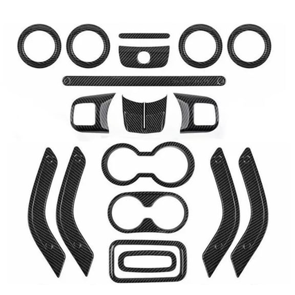 18pcs Car Interior Decor Trim Kits for Jeep for Wrangler JK 11-17 likeweier
