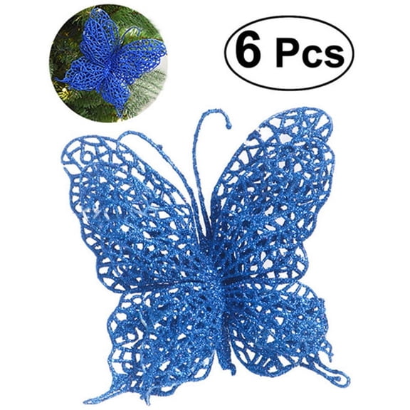 18pcs Christmas Butterfly 7cm Christmas Decorations Christmas Tree Ornaments Party Decorations