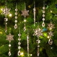 thumbnail image 1 of 18pcs Christmas Tree Decoration Crystal Ornaments - Hanging Acrylic Christmas Snowflake Icicle Drop Crystal Ornaments for Xmas Tree Winter New Year Party Supplies, 1 of 7