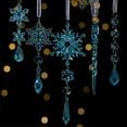 thumbnail image 1 of 18pcs Christmas Tree Decoration Crystal Ornaments, Hanging Acrylic Snowflake Icicle Drop Clear Christmas Ornaments for Xmas Tree Decor Holiday Winter New Year Party Supplies-blue, 1 of 10