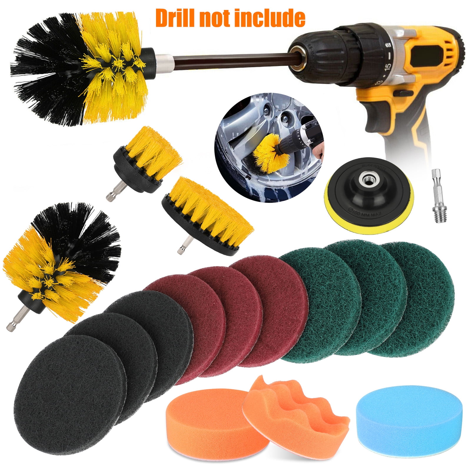 Bathroom Drill Brush Attachment Set Power Scrubber Cleaning Tools Home  Bathtub
