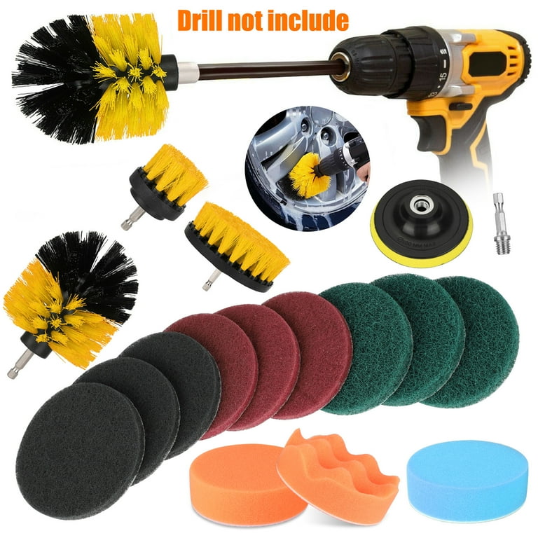 Shower Cleaner Drill Brush Set - Drill Cleaning Brush Attachment Set -  Grout Brush Drill Attachment Scrub Brush - Drill Brush Power Scrubber Brush  Set