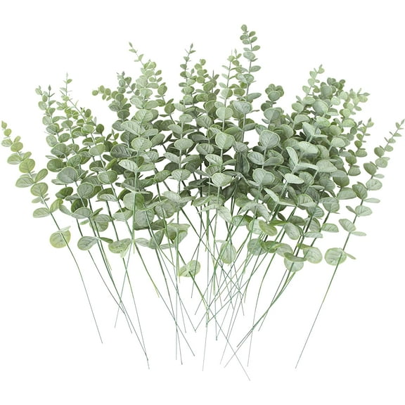 18pcs Eucalyptus Stems Artificial Eucalyptus Leaves Stems Real Grey Green Touch Leaf Branches for Home Office Flowers Bouquet Centerpiece Wedding Decoration