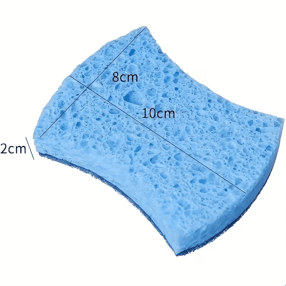 18pcs FRESH START Cellulose Sponge - Non-Scratch, Super Soft Dishwashing Sponges with Tough Scouring Pad - Blue, Bulk Pack for Kitchen, Dishes, And Bathroom Cleaning