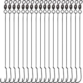 18pcs Fishing Rigs, Stainless Steel Fishing Leader Rigs Snells Trace with Crane Swivels, Fishing Hooks Steel Fishing Rigs for Saltwater Freshwater