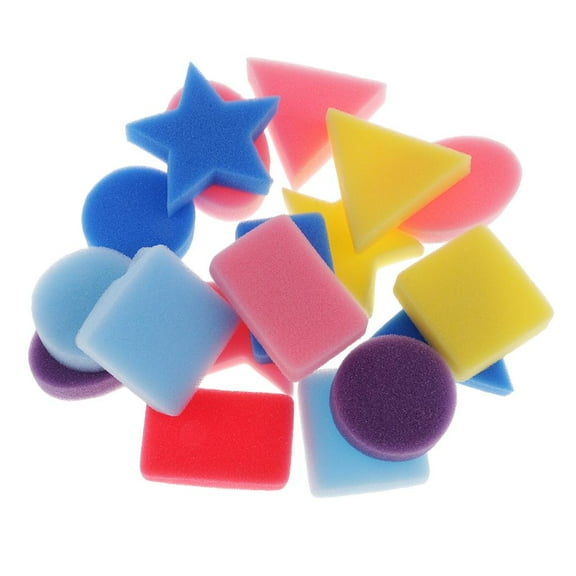 18pcs Geometric Sponge Painting Shapes for Toddlers Early Learning for Kids