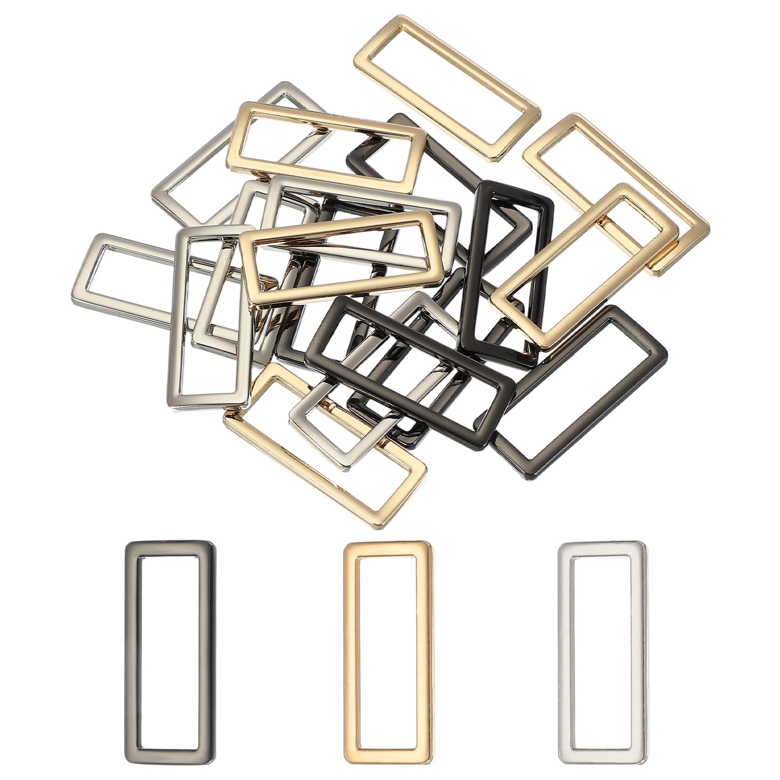Bra Rectangle Ring 18pcs Metal Flat Rectangle Ring, 39mm(1-1/2inch) Metal Rectangular ...