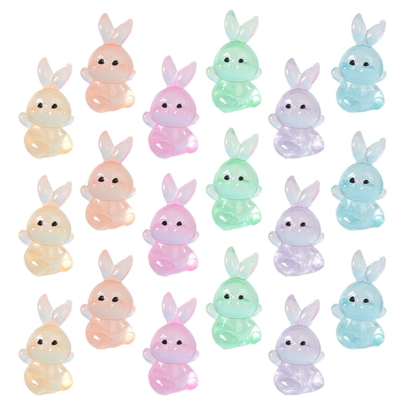 WEAVILUX 18-Piece Assorted Color Resin Miniature Bunny Figurines for Home Decor and Garden Display