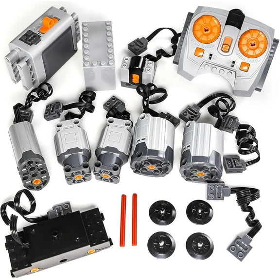 18pcs Power-Function-Motor-Set Compatible with Technic-Parts. Including Train-Motor Servo-Motor XL-Motor-L-Motor Speed-Control Remote Controller for MOC EV3.