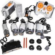 18pcs Power-Function-Motor-Set Compatible with Technic-Parts. Including Train-Motor Servo-Motor XL-Motor-L-Motor Speed-Control Remote Controller for MOC EV3.