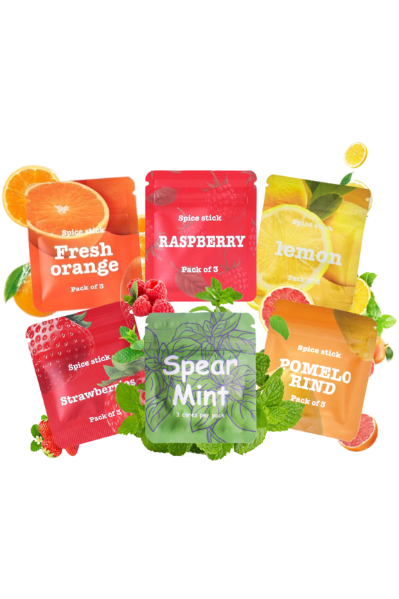 18pcs Refillable Cores in 6 Flavours for Breathing Necklace to Replace Bad Habit, Habit Support Necklace for Stress Relief, Refreshing Inhaler Sensory Fidget Necklace for Adults