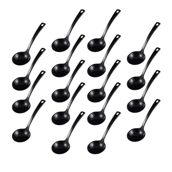 Raindrops 18-Pack Large Disposable Spoons for Home, Porridge, Hot Pot - Plastic Eating Spoons