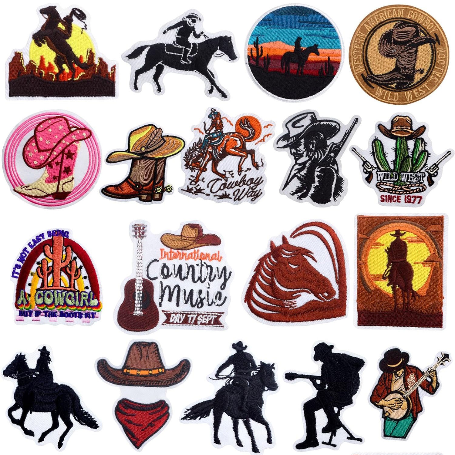 Texas Iron On Patches "All My Exes Live In Texas" | Funny Vintage Embroidered Applique For Jeans & Jackets