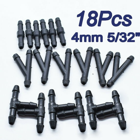 18pcs Windshield Washer Hose Connector Water Tube T/Y/I Type Splitter Fittings