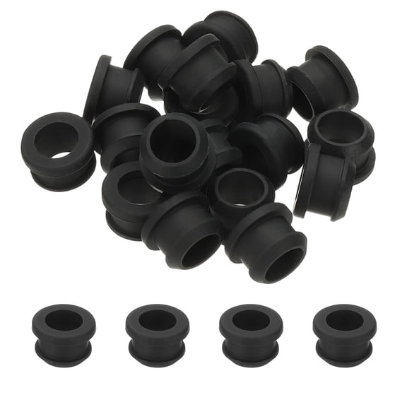 18pcs Wire Grommet, 13mm Mounting Dia Plastic Grommets Cable Snap Bushing Cable Mounting Hose Bushing Grommet Protector Fasteners Locking Silicone for Wire Cable Hose, Black