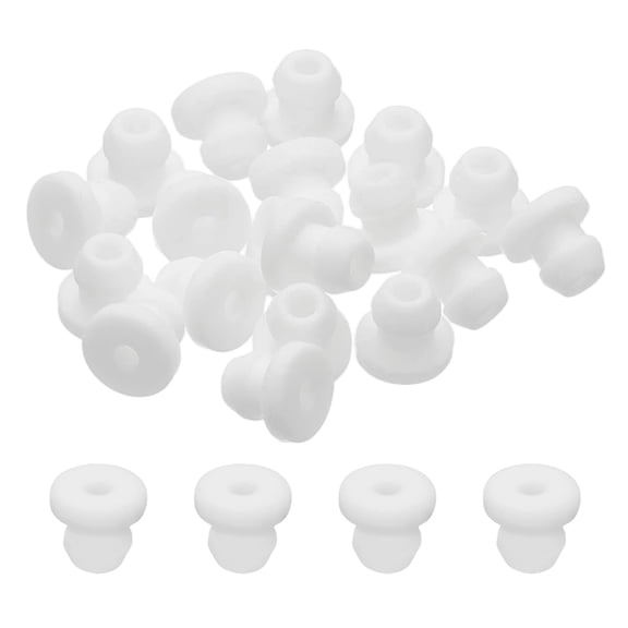 18pcs Wire Grommet, 4.5mm Mounting Dia Plastic Grommets Cable Snap Bushing Cable Mounting Hose Bushing Grommet Protector Fasteners Locking Silicone for Wire Cable Hose, White
