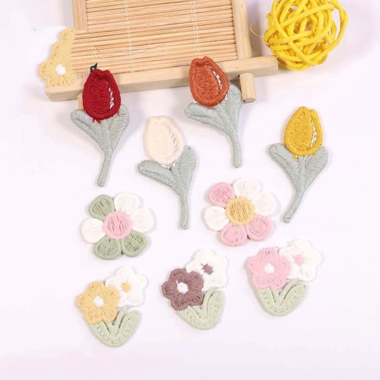 18pcs down jacket patch clothing accessories fashion versatile tulip flower embroidered cloth patch