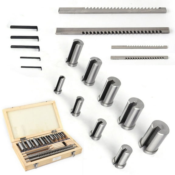 18pcs inch Keyway Broach Kit 1/8 3/16 1/4 3/8" HSS CNC Metalworking Cut Tool Set
