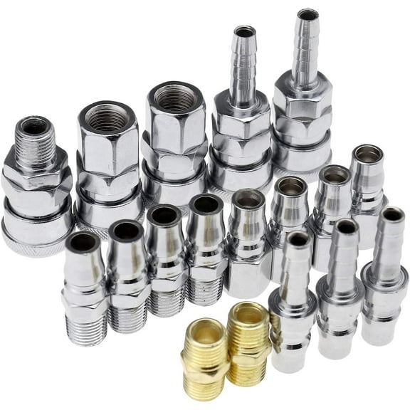 18pcs/kit Air Compressor Connector Coupler Air Hose Quick Fittings Set Quick Connect Pneumatic