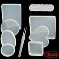 thumbnail image 1 of 18pcs/set Epoxy Resin Molds For Diy Coasters Silicone Jewelry Making Mould K7S0, 1 of 8