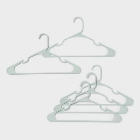 18pk Hangers Mindful Mint - Plastic Clothes Hangers for Shirts, Dresses, Tank Tops, Adult Use