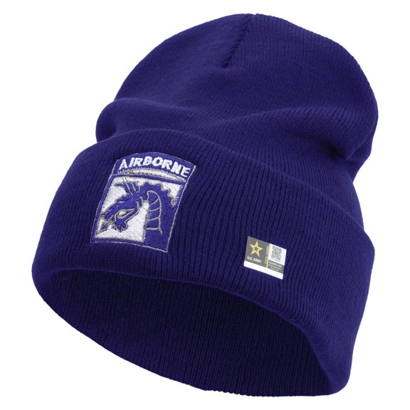 18th Airborne Corps Embroidered 12 Inch Long Knitted Beanie - Royal OSFM