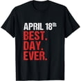 thumbnail image 1 of 18th April Anniversary Bachelor Party Wedding Birthday Gift T-Shirt, 1 of 3