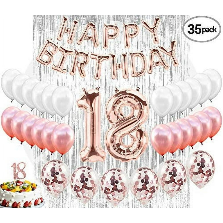 Happy Birthday Cake Topper-Rose Gold Cake Decorations, Happy Birthday  Banner, Confetti Balloon, Stars Cake Topper for Girl Kid Women Birthday  Theme Decor - Party Propz: Online Party Supply And Birthday Decoration  Product