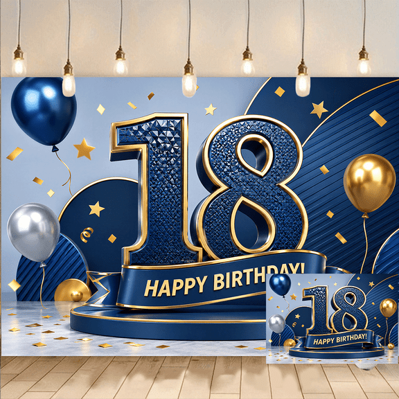 18th Birthday Backdrop Background Banner Party Decor