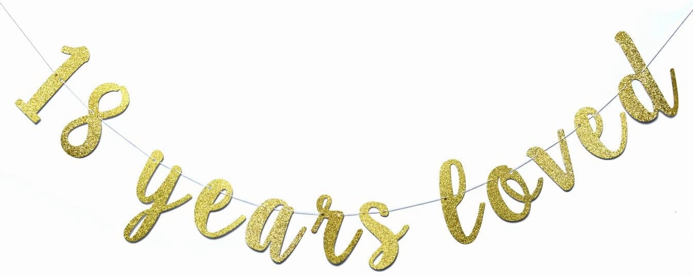 Joyiou Happy 60th Birthday Banner - Beaded Garland, Gold Glitter, 20x118 Inches, Indoor/Outdoor